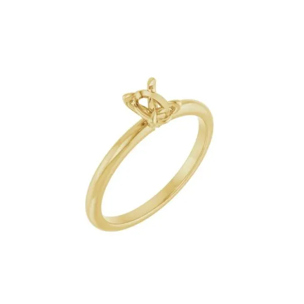 14K Yellow Gold Oval Solitaire 6x4mm Engagment Ring Mounting Image 2 Raleigh Diamond Fine Jewelry Raleigh, NC
