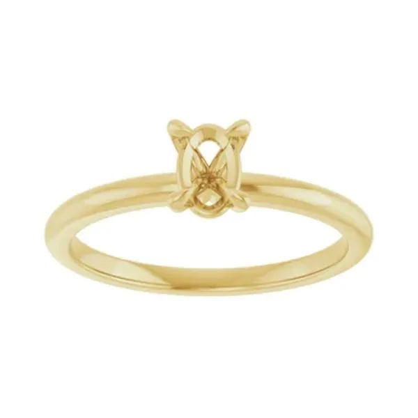 14K Yellow Gold Oval Solitaire 6x4mm Engagment Ring Mounting Raleigh Diamond Fine Jewelry Raleigh, NC