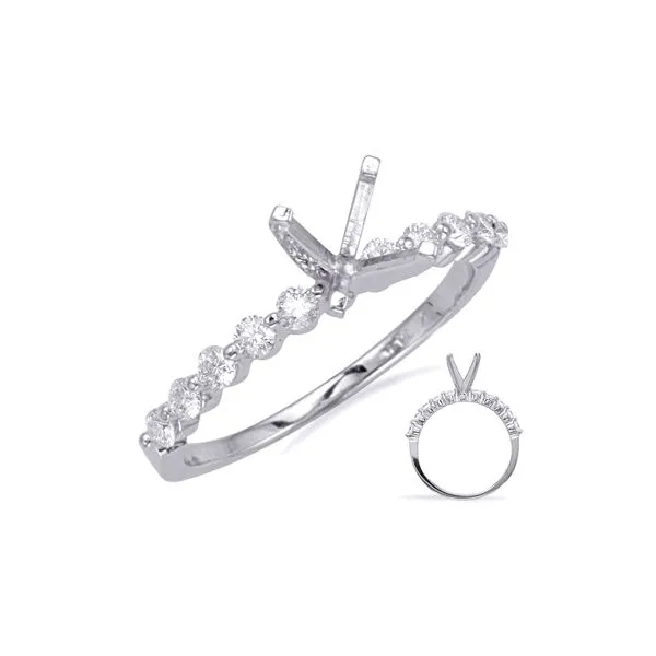 14K White Gold 0.39ctw G/SI1 Diamond Semi-Mount Engagment Ring Raleigh Diamond Fine Jewelry Raleigh, NC