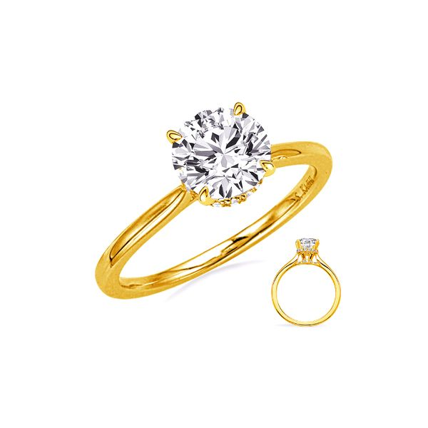 14K Yellow Gold 0.16ctw Diamond Semi-Mount Engagement Ring Raleigh Diamond Fine Jewelry Raleigh, NC