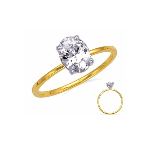 14K White & Yellow Gold Semi-Mount Engagement Ring Raleigh Diamond Fine Jewelry Raleigh, NC