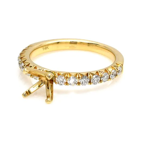 14K Yellow Gold 0.50ctw Diamond Accented Semi-mount Engagement Ring Size 6.5 Image 2 Raleigh Diamond Fine Jewelry Raleigh, NC