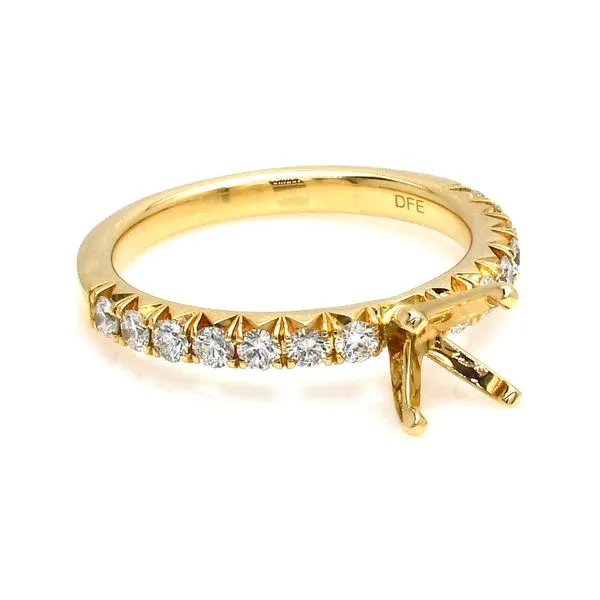 14K Yellow Gold 0.50ctw Diamond Accented Semi-mount Engagement Ring Size 6.5 Image 3 Raleigh Diamond Fine Jewelry Raleigh, NC