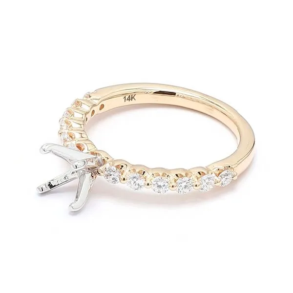 14K Yellow Gold 0.46ctw Diamond Accented Semi-mount Engagement Ring Image 2 Raleigh Diamond Fine Jewelry Raleigh, NC