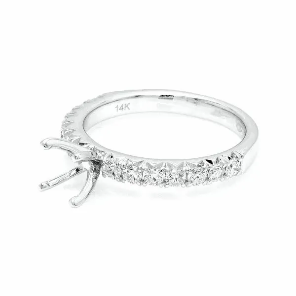 14K White Gold 0.50ctw Diamond Accented Semi-mount Engagement Ring Image 2 Raleigh Diamond Fine Jewelry Raleigh, NC