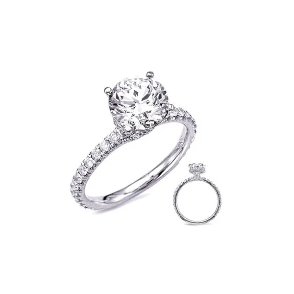 14K White Gold 0.56ctw G/SI1 Diamond Semi-Mount Engagment Ring Raleigh Diamond Fine Jewelry Raleigh, NC