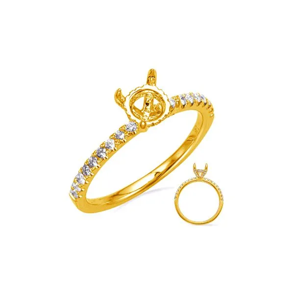 14K Yellow Gold 0.08ctw G/SI1 Diamond Accented Head Semi-mount Raleigh Diamond Fine Jewelry Raleigh, NC