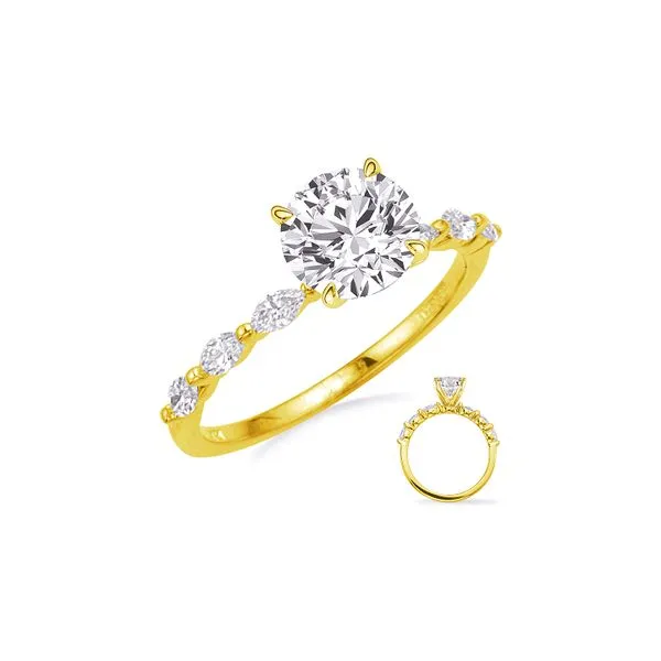 14K Yellow Gold 0.30ctw Marquise Diamond Semi-Mount Engagment Ring Raleigh Diamond Fine Jewelry Raleigh, NC
