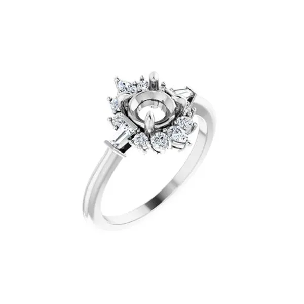 14K White Gold 3/8cttw Diamond Halo Semi-Mount Engagement Ring Image 2 Raleigh Diamond Fine Jewelry Raleigh, NC