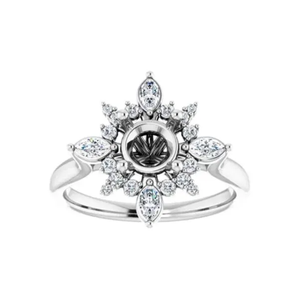 14K White Gold 0.33ctw Diamond Halo Engagement Ring Raleigh Diamond Fine Jewelry Raleigh, NC