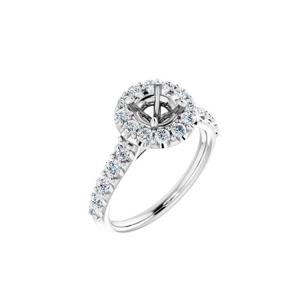 14K White Gold 0.875ctw G-H/SI Round Natural Diamond Semi-Set Engagement Image 2 Raleigh Diamond Fine Jewelry Raleigh, NC