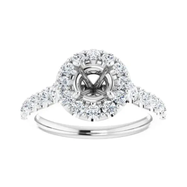 14K White Gold 0.875ctw G-H/SI Round Natural Diamond Semi-Set Engagement Raleigh Diamond Fine Jewelry Raleigh, NC