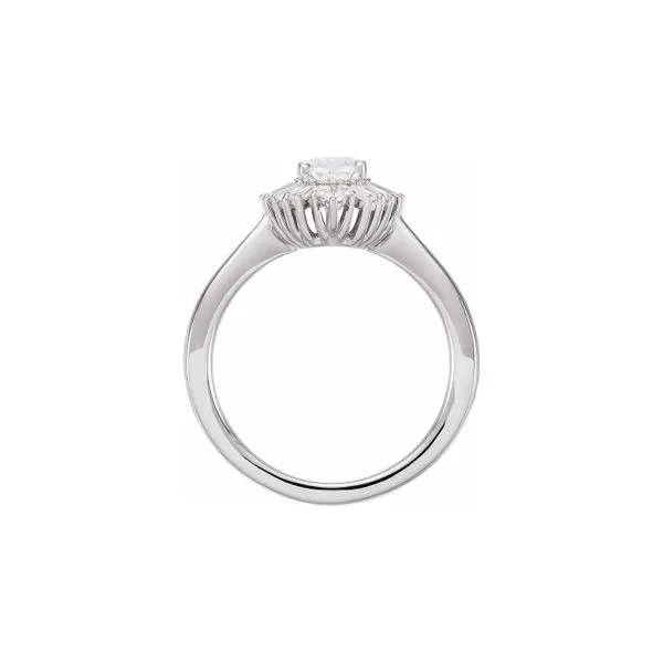 14K White Gold 7x5 mm Oval 5/8ctw Natural Diamond Semi-Set Halo-Style Engagement Ring Image 2 Raleigh Diamond Fine Jewelry Raleigh, NC