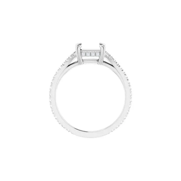 14K White Gold 1/3cttw Diamond Semi Mount for Emerald 7x5mm Image 3 Raleigh Diamond Fine Jewelry Raleigh, NC
