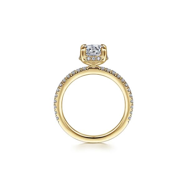 14K Yellow Gold 0.31ctw Diamond Round Halo Semi Mount Engagment Ring Image 3 Raleigh Diamond Fine Jewelry Raleigh, NC
