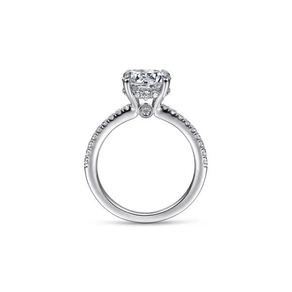 14K White Gold 0.33ctw G-H/SI2 Hidden Halo Round Diamond Semi Mount Engagement Ring Image 3 Raleigh Diamond Fine Jewelry Raleigh, NC
