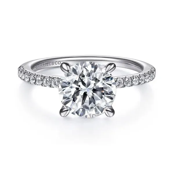 14K White Gold 0.33ctw G-H/SI2 Hidden Halo Round Diamond Semi Mount Engagement Ring Raleigh Diamond Fine Jewelry Raleigh, NC