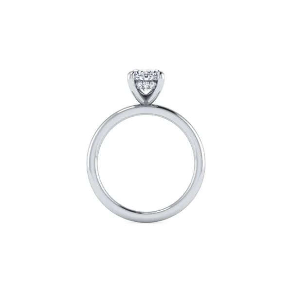 Platinum 0.06ctw G-H/SI2 Hidden Halo Oval Diamond Engagement Ring Image 3 Raleigh Diamond Fine Jewelry Raleigh, NC