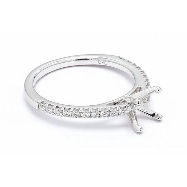 14K White Gold 0.25ctw Diamond Accented Cathedral Semi-mount Engagement Ring Image 3 Raleigh Diamond Fine Jewelry Raleigh, NC