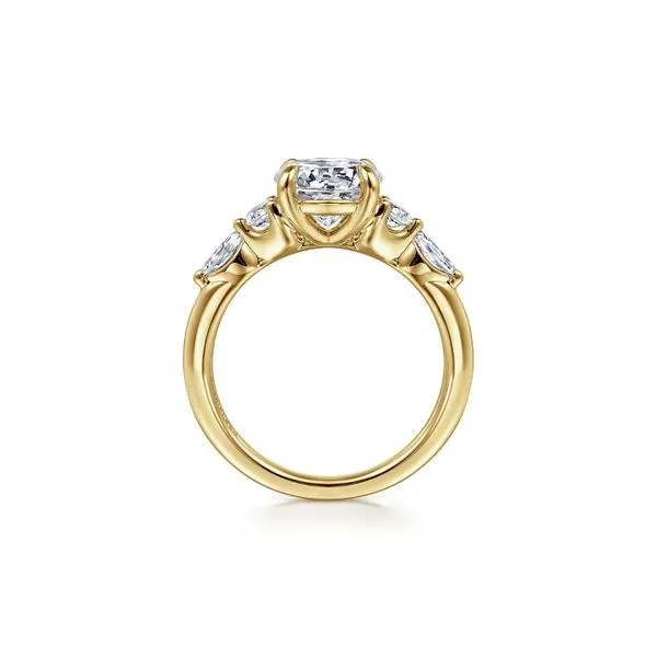 14K Yellow Gold 0.36ctw G-H/SI2 Round 5-Stone Semi-Mount Diamond Engagement Ring Image 3 Raleigh Diamond Fine Jewelry Raleigh, NC