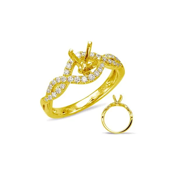 14K Yellow Gold 0.33ctw Diamond Semi-Mount Twist Engagement Ring Raleigh Diamond Fine Jewelry Raleigh, NC