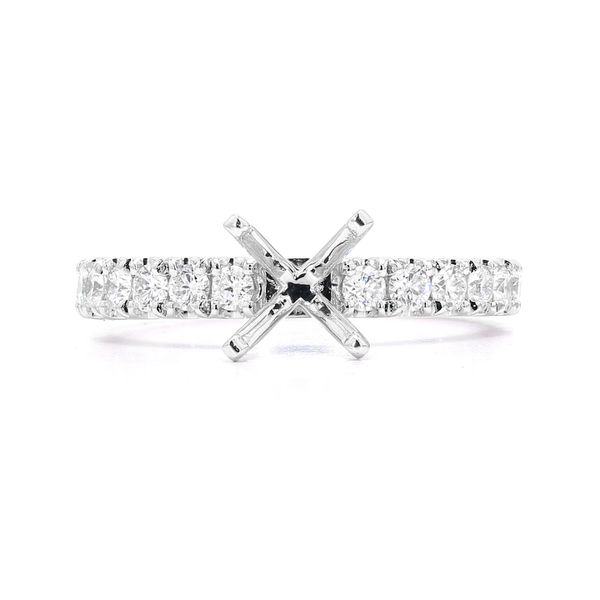 Platinum 0.52ctw Diamond Semi.mount with Accented Shank Raleigh Diamond Fine Jewelry Raleigh, NC