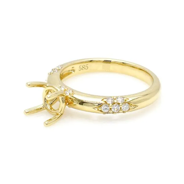 14K Yellow Gold 0.29ctw G/SI1 Diamond Accented Semi-mount Image 2 Raleigh Diamond Fine Jewelry Raleigh, NC