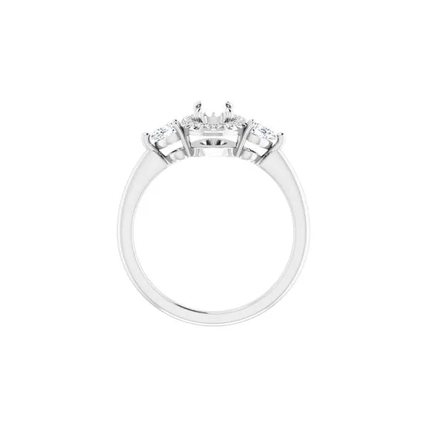 14K White Gold 1/3cttw Oval Halo Diamond Semi-Mount Engagement Ring Image 3 Raleigh Diamond Fine Jewelry Raleigh, NC