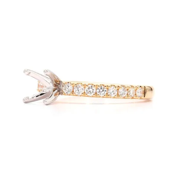 14K Yellow Gold 0.35ctw Semi-mount with Accented Shank Image 2 Raleigh Diamond Fine Jewelry Raleigh, NC