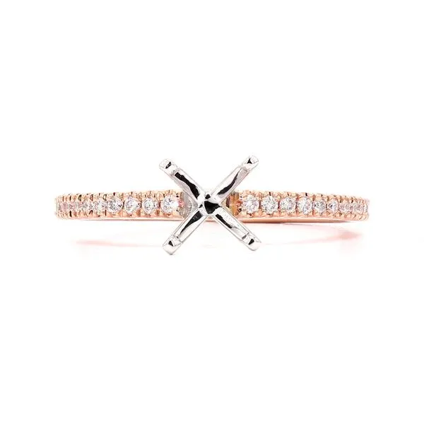 14K Rose Gold Semi-mount with 0.17cttw Accented Shank Raleigh Diamond Fine Jewelry Raleigh, NC