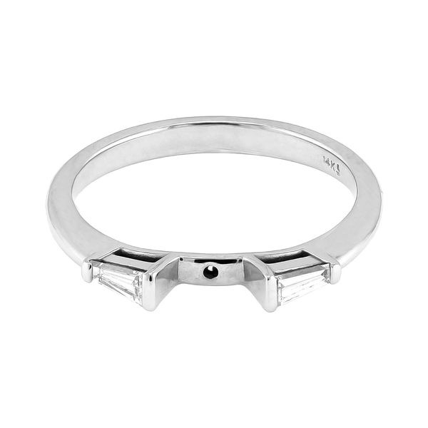 14K White Gold 0.19ctw Diamond* Semi-mount Tapered Baguettes Polished Engagement Ring Setting Raleigh Diamond Fine Jewelry Raleigh, NC