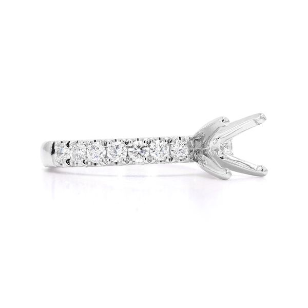 Platinum 0.52ctw Diamond Semi.mount with Accented Shank Image 3 Raleigh Diamond Fine Jewelry Raleigh, NC