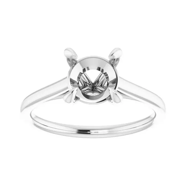 RD365 Signature 14K White Gold Cathedral Solitaire Semi-mount Raleigh Diamond Fine Jewelry Raleigh, NC