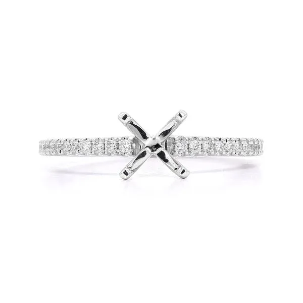 14K White Gold 0.14ctw Semi-mount with Accented Shank Raleigh Diamond Fine Jewelry Raleigh, NC