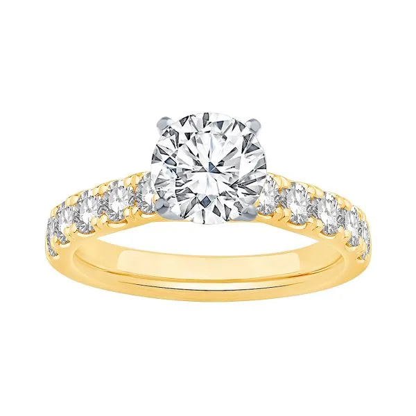 RD Classic Cathedral 14K Yellow Gold 7/8 ctw (0.88ctw) F/VS2+ Size 6 Raleigh Diamond Fine Jewelry Raleigh, NC