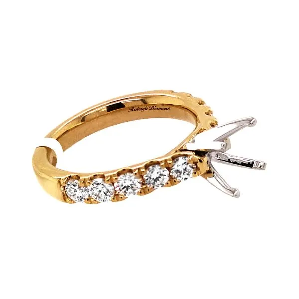 RD Classic Signature18K Yellow Gold 0.88ctw F/VS2+ Cathedral with White Gold Head Size 6 Raleigh Diamond Fine Jewelry Raleigh, NC