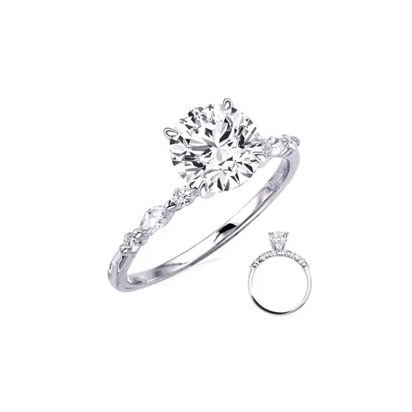 14K White Gold 0.22ctw Marquise + RBC Diamond Raleigh Diamond Fine Jewelry Raleigh, NC