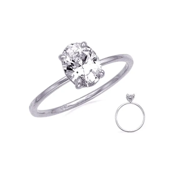 14K White Gold Classic Solitaire Semi-Mount Raleigh Diamond Fine Jewelry Raleigh, NC