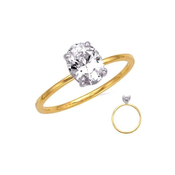 14K White & Yellow Gold Classic Solitaire Semi-Mount Raleigh Diamond Fine Jewelry Raleigh, NC