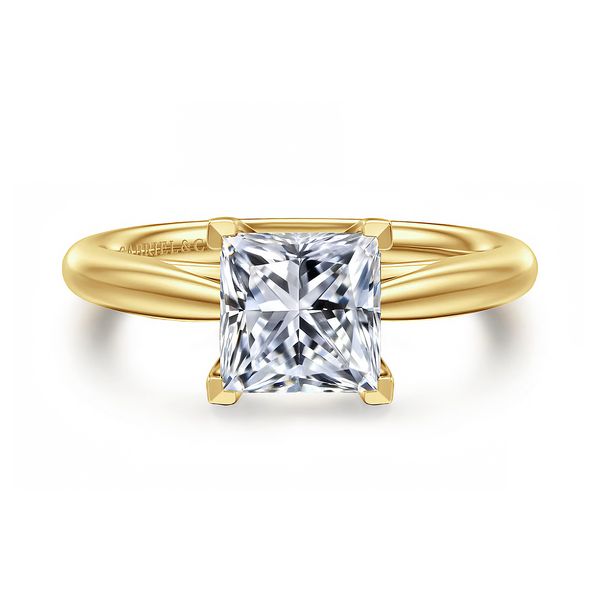 14K White & Yellow Gold Square 8.5x8.5mm Diamond Semi-mount Ring Setting Sz 6.25 Raleigh Diamond Fine Jewelry Raleigh, NC