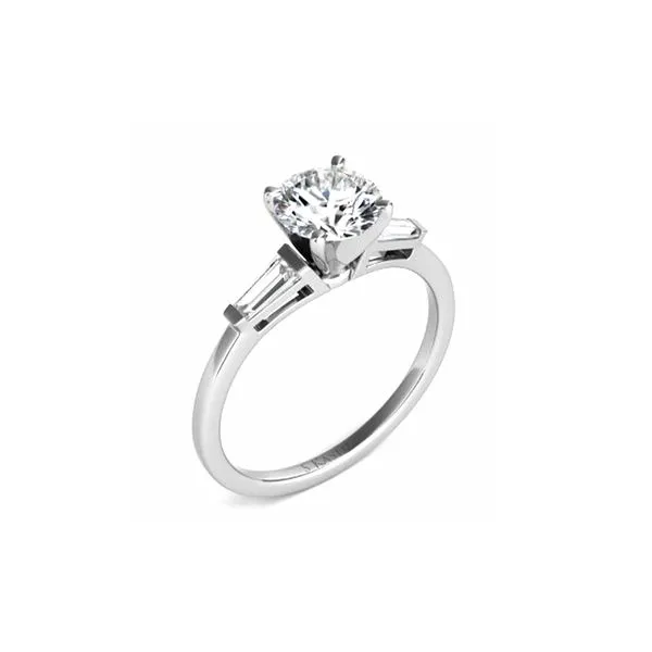 14K White Gold 0.20ctw G/VS2 Diamond Baguette Side Accents Raleigh Diamond Fine Jewelry Raleigh, NC