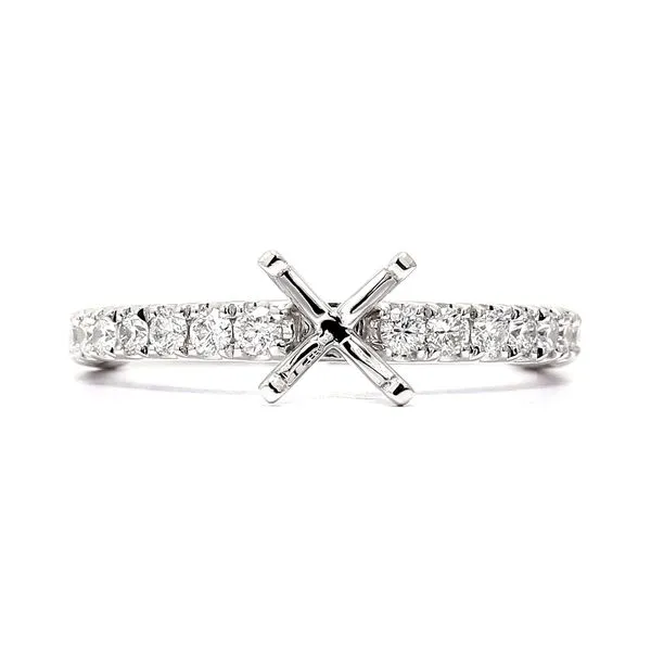 RD Classic Signature Platinum 0.35ctw Semi-mount with Accented Shank Size 6 Raleigh Diamond Fine Jewelry Raleigh, NC