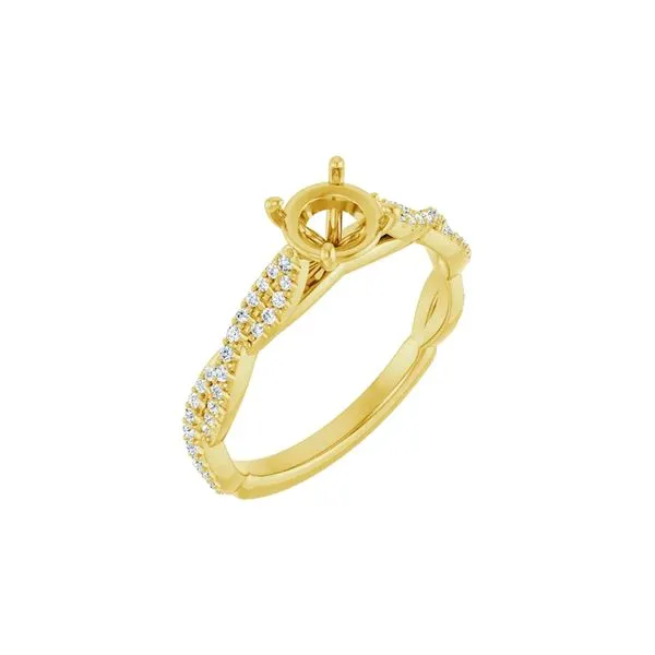 14K Yellow Gold 0.25ctw Natural Diamond Twisted Shank Raleigh Diamond Fine Jewelry Raleigh, NC