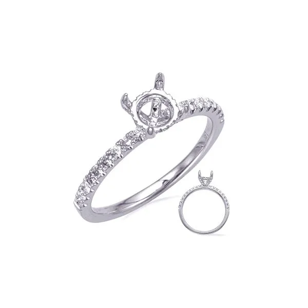 14K White Gold 0.08ctw Diamond Accented Head Semi-mount (Customized) SIze 6.5 Raleigh Diamond Fine Jewelry Raleigh, NC