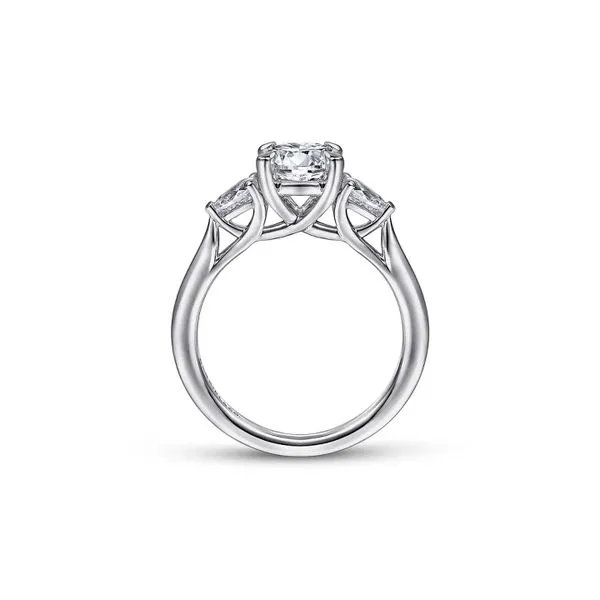 14K White Gold 0.32ctw G-H/SI2 Round 3-Stone Diamond Semi-Mount Engagement Ring Size 6.5 Image 3 Raleigh Diamond Fine Jewelry Raleigh, NC