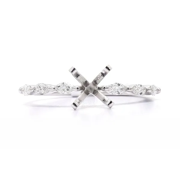14K White Gold 0.25cttw 4-Prong Semi Mount Size 7 Raleigh Diamond Fine Jewelry Raleigh, NC