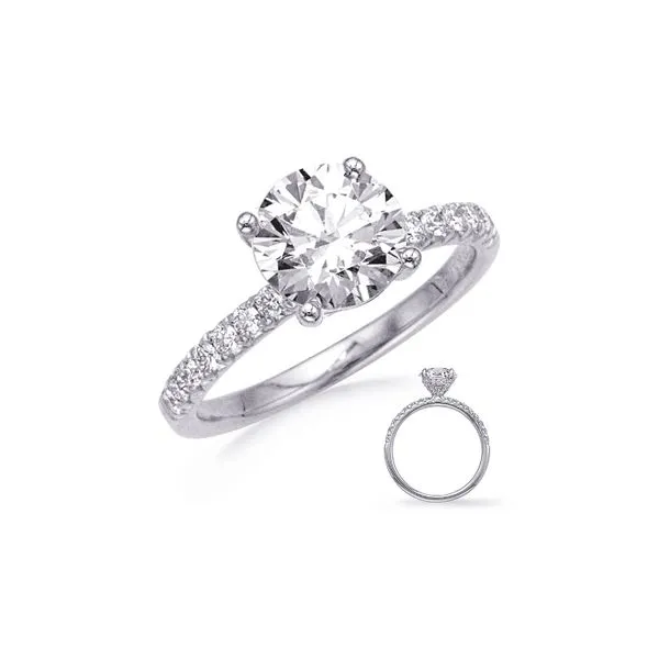 14K White Gold 0.55ctw G/SI1 Round Diamonds Semi-Mount Size 7 Raleigh Diamond Fine Jewelry Raleigh, NC