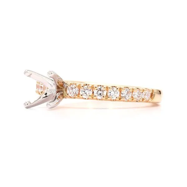14K Yellow Gold 0.42ctw Semi-mount with Accented Shank Image 2 Raleigh Diamond Fine Jewelry Raleigh, NC