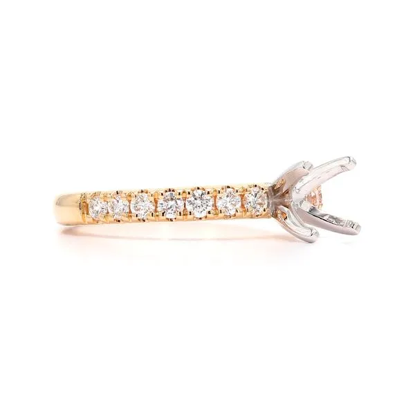 14K Yellow Gold 0.42ctw Semi-mount with Accented Shank Image 3 Raleigh Diamond Fine Jewelry Raleigh, NC