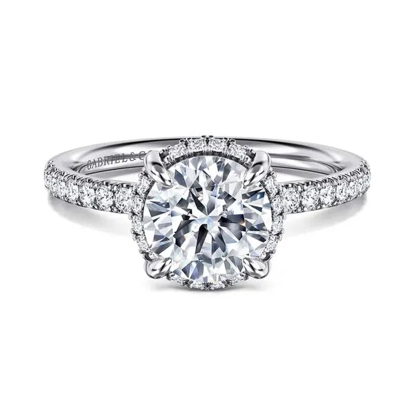 14K White Gold 0.30ctw Semi-Mount Head7.4 CS2.70 Hidden & Side Size 6.5 Raleigh Diamond Fine Jewelry Raleigh, NC